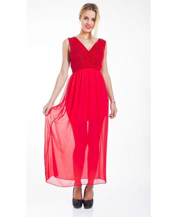 ROBE DE SOIREE 4438 ROUGE