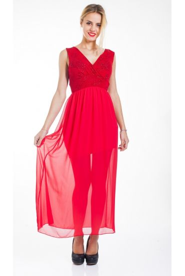 ROBE DE SOIREE 4438 ROUGE