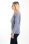PULL PERLES DOS OUVERT 4441 GRIS