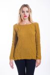 PULLOVER A TRECCE 4442 SENAPE