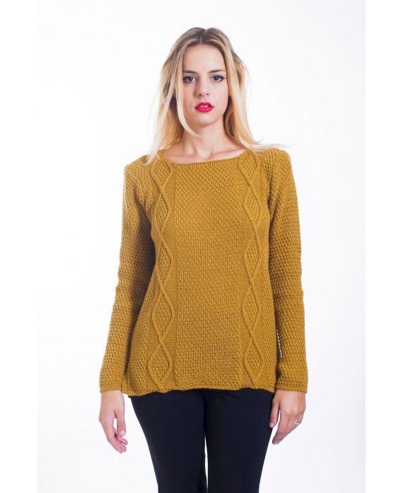 PULLOVER A TRECCE 4442 SENAPE