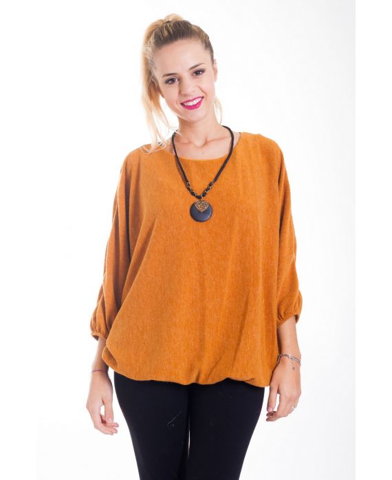 PULL + BIJOU 4443 MOUTARDE