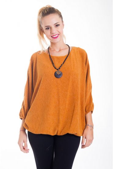 PULL + BIJOU 4443 MOUTARDE