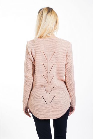 PULLOVER INDIETRO AJOURE 4444 ROSA