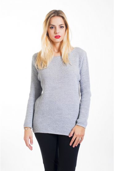 PULLOVER DOS AJOURE 4444 GRAU