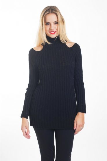 PULLOVER SPALLE APRIRE 4445 NERO