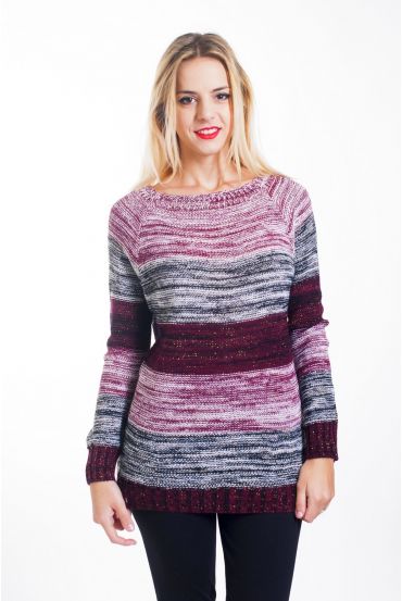 PULLOVER IN MAGLIA CHINEE LUREX 4446 BORDEAUX