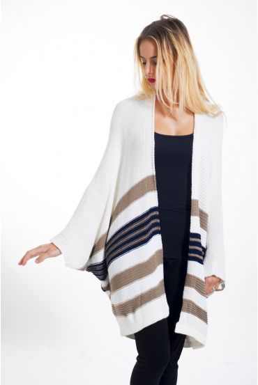 GIUBBOTTO PONCHO IN MAGLIA 4448 BIANCO