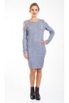 ROBE EPAULES PERLES 4449 GRIS