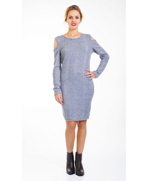 KLEID SCHULTER PERLEN 4449 GRAU