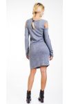 ROBE EPAULES PERLES 4449 GRIS