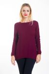 PULLOVER MIT KLEINEN SCHLEIFCHEN 4450 BORDEAUX