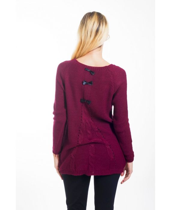 PULLOVER SMALL KNOTS 4450 BORDEAUX