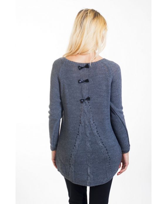 PULLOVER PETITS NŒUDS 4450 GRIS