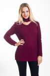 PULLOVER COL OUVERT 4453 BORDEAUX