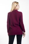 PULLOVER COL OUVERT 4453 BORDEAUX