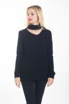 PULLOVER, COLLO APERTO 4453 NERO