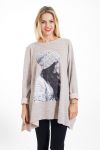 MAGLIONE DONNA PERLE 4454 BEIGE