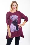 MAGLIONE DONNA PERLE 4454 BORDEAUX