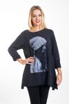 MAGLIONE DONNA PERLE 4454 NERO