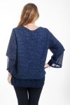 LARGE SIZE SWEATER TUNIC 2-IN-1 4455 NAVY BLUE