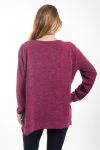 GRANDE TAILLE PULL MIX MATIERES 4464 BORDEAUX