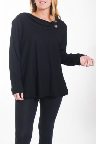 GRANDE TAILLE PULL ENCOLURE A BOUTON 4466 NOIR