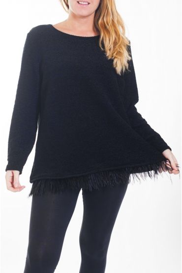 GROOT FORMAAT SWEATER BASIC VEREN 4468 ZWART