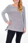 GRANDE TAILLE PULL BASE PLUMES 4468 BLANC
