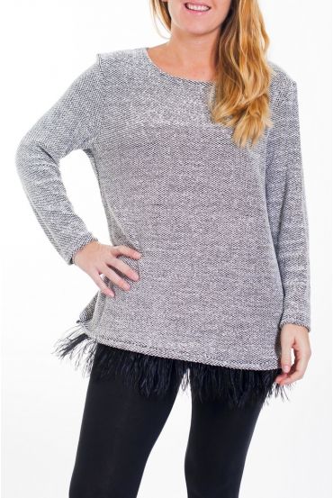 GROOT FORMAAT SWEATER BASIC VEREN 4468 WIT