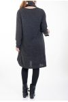 GRANDE TAILLE ROBE + ECHARPE 4471 GRIS