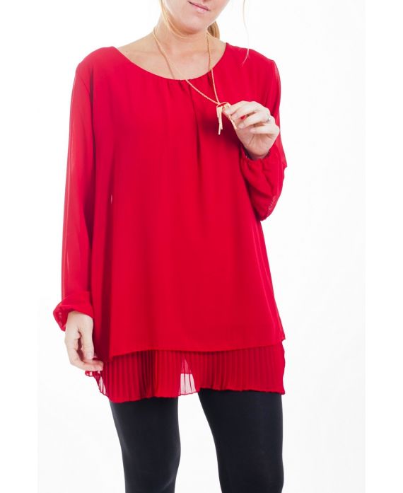 LARGE SIZE TUNIC SUPERPOSEE + JEWEL 4461 RED