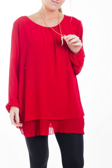 LARGE SIZE TUNIC SUPERPOSEE + JEWEL 4461 RED
