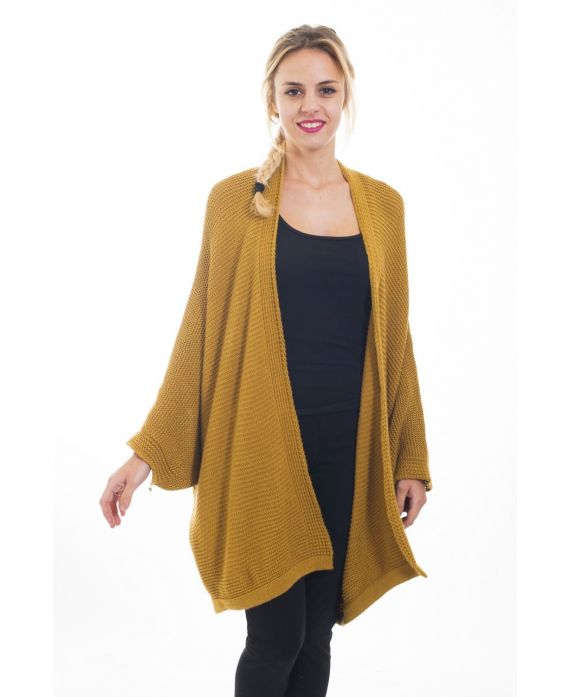 CHALECO DE PONCHO 4475 MOSTAZA