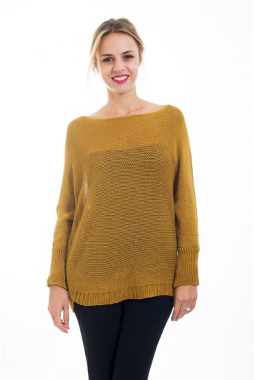 KNIT PULLOVER 4476 MOSTERD