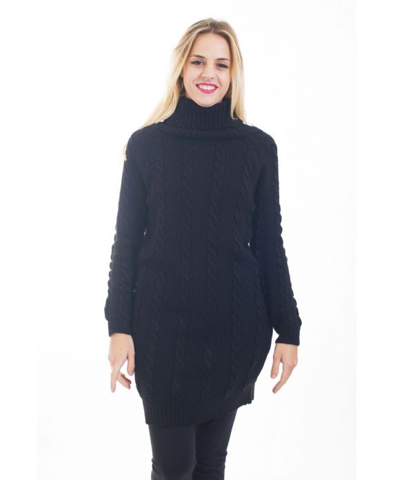 ABITO MAGLIONE CON TRECCE 4477 NERO