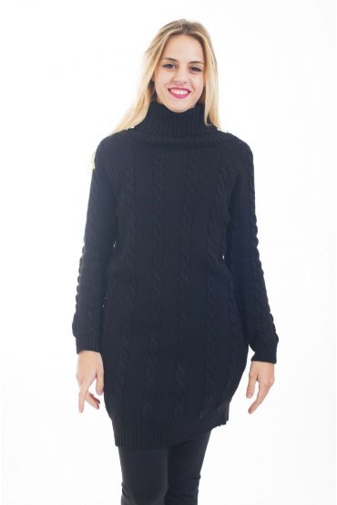 ABITO MAGLIONE CON TRECCE 4477 NERO