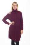 PULLOVER KLEID ZOPFMUSTER 4477 BORDEAUX