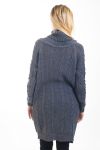 SWEATER DRESS WITH CABLE-KNIT 4477 GREY