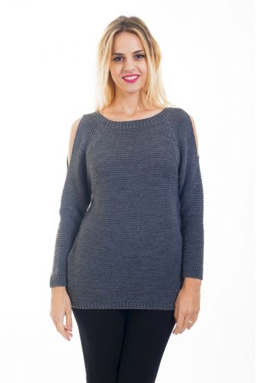 PULL EPAULES DENUDEES 4484 GRIS