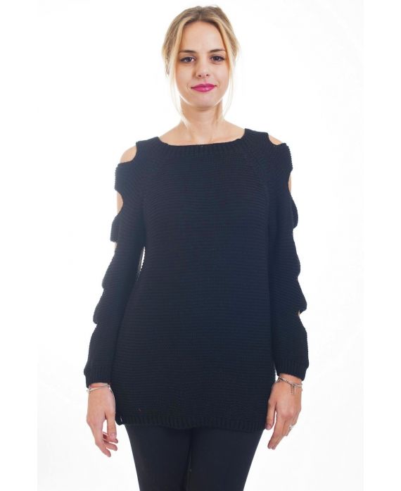 PULLOVER EPAULES DENUDEES 4492 NOIR