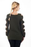 PULLOVER SPALLE DENUDEES 4492 VERDE MILITARE