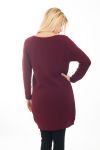 PULL TUNIQUE TORSADES 4473 BORDEAUX