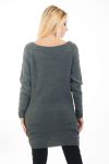 PULLOVER TUNIKA ZOPFMUSTER 4473 GRAU