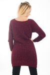 MAGLIONE TUNICA LUREX PERLINE 4479 BORDEAUX