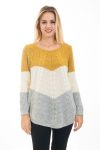 PULLOVER TRI-COLOR 4480 MOSTAZA