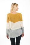 PULLOVER TRI-COLOR 4480 MOSTAZA