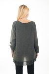 TUNIC MOHAIR EMPIECEMENT 4496 GREY