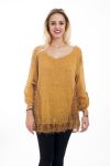 TUNIC MOHAIR EMPIECEMENT 4496 MUSTARD