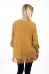 TUNIC MOHAIR EMPIECEMENT 4496 MUSTARD